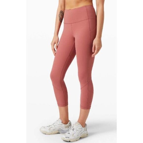Lululemon Pace Rival High-Rise Crop 22" in Cherry Tint Sz. 6 - Picture 1 of 7